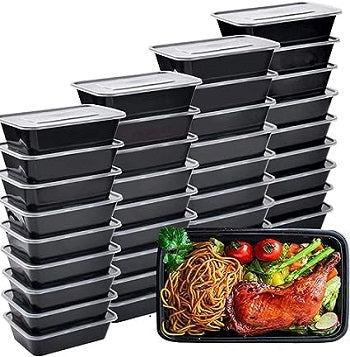 50-Pack Meal Prep Containers, 26 OZ Containers With Lids