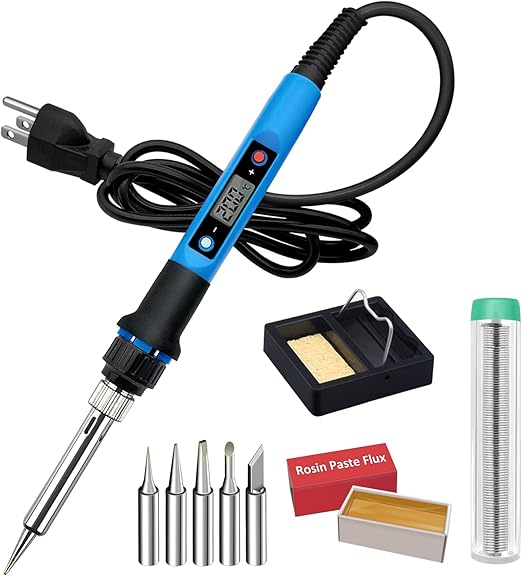 Soldering Iron Kit, 80W 110V Fast Heat up in 10s LCD Digital Adjustable Temperature Soldering