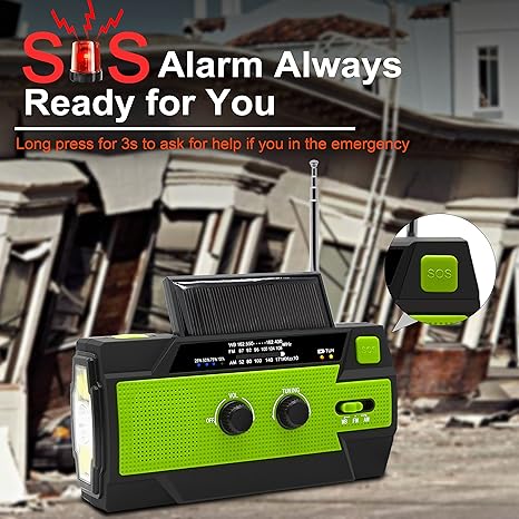 4000mAh Solar Hand Crank Portable AM/FM/NOAA