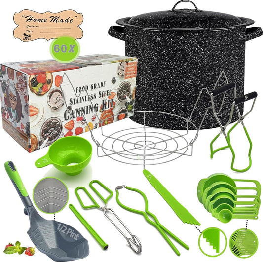 Supa Ant Canning Supplies - Water Bath Canning Pot with Rack & Lid - Starter Kits Set for Beginners