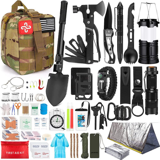 Survival Kit, 250Pcs Gear First Aid Kit with Molle System Compatible Bag and Emergency Tent ***Click Link In Description For Full Product View And To Order***