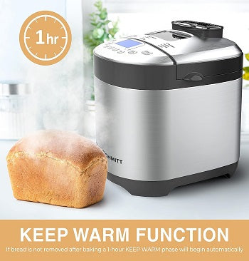 Stainless Steel Bread Maker...14 Settings Incl. Gluten Free & Fruit, Nut Dispenser ***Click Link In Description For Full Product View And To Order***